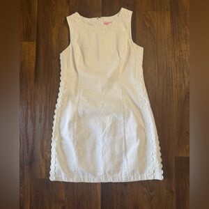 Lilly Pulitzer White Sleeveless Embroidered Sheath Dress